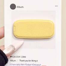 1PC Adhesive Universal Phone Stand With Mirror, High-End Solid Color Leather Texture Makeup Mirror, Desktop Foldable Support Bracket, Ultra-Thin Compact Phone Holder - Multicolor - View 16