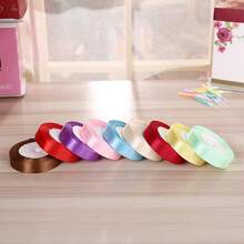 25 Yards Colored Satin Plain Satin Ribbon Gift Roll Packaging DIY Birthday Party Decoration TSC - Multicolor - View 4