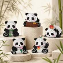 Cute Panda Mini Building Blocks Set, Micro Particle DIY Assembly Toy, Desktop Decoration, Children & Adult Holiday Birthday New Year Gift, Exquisite Small Gift - Panda - View 5