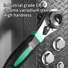 BAOLIAN 1 cái cờ lê bánh răng 3 trong 1 đảo chiều điều chỉnh được, phạm vi điều chỉnh 1/4-7/8 inch - Cờ lê - Xem 6