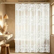 Tirai Mandi Motif Bunga Putih, Tebal, Tahan Air dan Tahan Jamur, Mudah Dipasang, Termasuk Cincin Plastik, Cocok untuk Dekorasi Kamar Mandi dan Pembatas Kamar Mandi, Ruang Mandi, Aksesoris Kamar Mandi, Dekorasi Kembali ke Sekolah. - MultiWarna - View 16