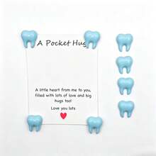 5/10/15 pcs Magnet Kulkas Gigi Kecil Biru, Magnet Kulkas Resin Bentuk Gigi Lucu, Stiker Dekorasi Pesan Kulkas Rumah yang Menyenangkan, Dekorasi Kantor Dokter Gigi - biru - View 5