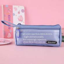 Large Capacity Double Layer Pencil Case, Creative Student Stationery Storage Bag, Multi-Functional Pencil Pouch, Klein Blue Pencil Bag, Suitable For Middle School, Elementary School, High School Students, Boys, Minimalist Style, High Aesthetic Value - Multiple Styles - View 5
