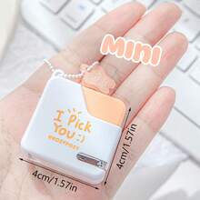 1pc Kawaii Mini Stapler Set, Cute Cartoon Pattern Pocket Sized Desktop Document Paper Clamp, Fashion School Learning Office Supplies - Multicolor - View 6