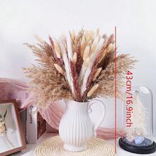 117 PCS Dried Pampas Grass Bouquet, Boho Table Decor, Bunny Tails Dried Flowers, Brown Pompas, White Pampas Grass For Wedding, Home, Rustic Party, Baby Shower Decorations - Multicolor - View 5