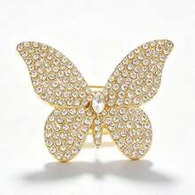 Luxury Lapel Brooch, Hollow Butterfly Pendant & Faux Pearl Floral Style, Zinc Alloy Material With Secure Clasp, Suitable For Coats, Sweaters, Suits And Cheongsams, Perfect Gift - Multicolor - View 11