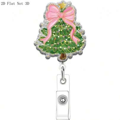 1pc Halloween Badge Reel, Acrylic Retractable ID Card Holder, Suitable For Nurses, Doctors, Office, Christmas