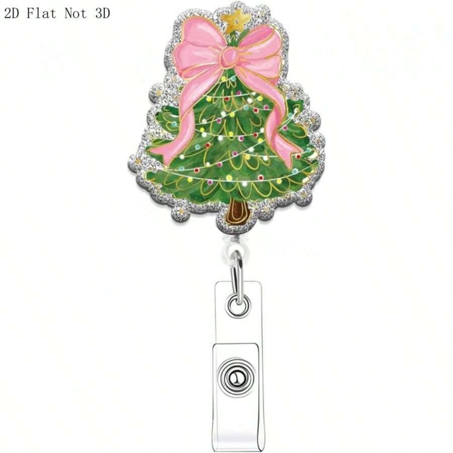 1pc Halloween Badge Reel, Acrylic Retractable ID Card Holder, Suitable For Nurses, Doctors, Office, Christmas - A - View 1