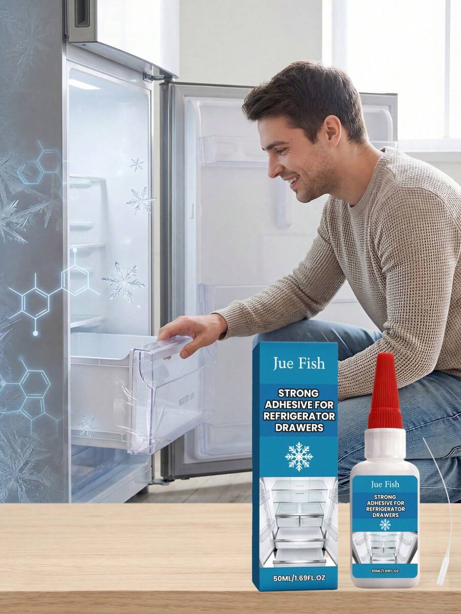 JUE FISH Refrigerator Drawer Adhesive, Convenient Nail-Free Strong Bonding For Various Refrigerator Internal Accessories And Components