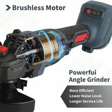 SuperPan 660W High Power Rechargeable Brushless Angle Grinder, Cutting, Grinding, Rust Removal, Polishing Multi-Purpose Handheld Lithium Battery Angle Grinder For Home Decor And Construction Site (Bare Tool - Battery Not Included) - Blue - View 3