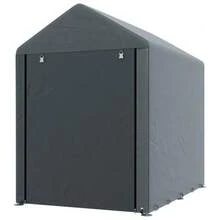 Garden Shed, Storage Tent, Robust & Weatherproof, Steel Frame, 1.2x1.8x1.6m, Dark Grey - Dark Grey - View 1