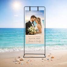 Shoze Metal Floor Display Easel Stand, Wedding Welcome Sign Holder With Leather Straps For Party Event Poster Display - Black - View 4