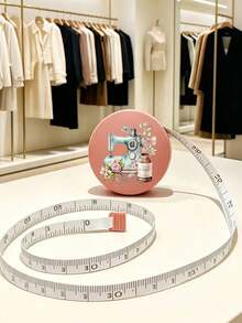 Scalable Mini Portable Soft Tape Measure, Printed With Butterfly Sewing Machine Pattern, Double-Sided Centimeter Inch Dual Scale, 150cm/60in Length, Gift For Craft Enthusiasts - One Size - View 3