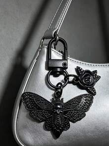 Dark Wind Bat Cross Keychain, Skeleton Dark Rose Pendant, Creative Bag Pendant, Unique Keychain, Halloween Element Pendant, Back To School, Birthday Party, Christmas Gift, Easter, Valentine's Day - Multicolor - View 8