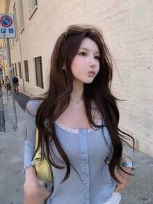 Sexy Thin Knit Cardigan Women Early Autumn U-Neck Blouse Top - Blue - View 3
