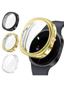 3 Packs Soft Electroplated Case With Screen Protector Full Coverage Bumper Shell Cover Compatible With Samsung Galaxy Watch Case 8/9 40mm 44mm TPU Ultra-Thin Cover Shockproof Anti-Scratch Anti-Collision Screen Protector Galaxy Watch 8 9 Protective Case Classic 44mm 40mm Sports Accessories Watch 9 Watch 8 Men Women - Full-coverage Case - View 15