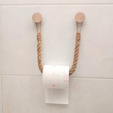 1/2 buah Tempat Tisu Toilet Mudah Dipasang, Rak Handuk Penyimpanan Kamar Mandi, Gantungan Tali Tanpa Bor, Tempat Tisu Toilet, Dekorasi Kamar Mandi, Penyimpanan Aksesori Kamar Mandi Kreatif - gaya1 - View 6