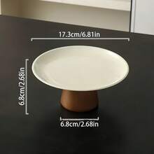 1 Set Stainless Steel Cream White Tray With Wooden Base, Multi-Functional Tray, Candy Tray, Cake Tray - Wooden Stand, White Stainless Steel Tray - View 11