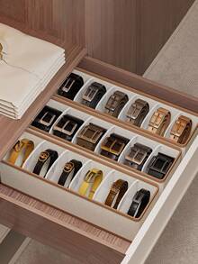 6pcs/1pc Multi-Piece Bra Divider Storage Box, Belt Divider Storage Basket, Closet Organizer, Foldable, Stackable, Space-Saving, Suitable For Home, Wardrobe, Classification Divider Storage Organizer - Beige, Halloween, Christmas New Year Gift, Large Capacity, Portable, Socks Underwear Storage, Home Essential, Car Interior Accessory. - View 5