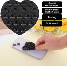 Korean Style Heart + Square Silicone Suction Cup Phone Sticker, Multi-Functional Silicone Suction Cup Compatible With All Apple And Android Phones, Great Gift For Girls - Multicolor - View 7