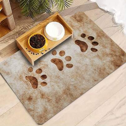 1Pc Pet Feeding Mat, Food Mat For Cat & Dog Bowls, Non‑Slip Water‑Absorbent Pet Floor Mat With Rubber Backing, Easy‑To‑Clean Pet Supplies For Cat Beds, Cat Toys And Pet Bowls, Ideal For Cat & Dog Owners, Perfect As Housewarming Gift, Christmas Gift