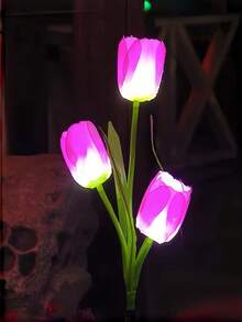 1pc/4pcs New Solar Powered LED Tulip Ground Lights, Tulip-Christmas-Tulip Solar Garden Lights, Waterproof Outdoor Yard Decoration, Pink Solar Lights, Perfect For Weddings, Festivals, Confessions, Proposals, Anniversaries, Gardens, Flower Beds, Music Festivals, Valentine's Day, Mother's Day, Christmas, Halloween, Perfect Gift For Mom, Women And Grandma - Tulip - View 16