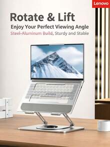 Lenovo W6Pro Rotating Laptop Stand, 360° Swivel Base, Stepless Height Adjustable Carbon Steel Computer Stand, Universal Bracket For Home Office Laptop And Tablet - View 3