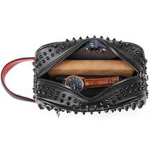 1pc Black Rivet Design Men's Clutch Bag, PU Material Large Capacity Zipper Handbag, Wristlet Bag Suitable For Daily Commute And Holiday Gifts, Travel Essential Gift, Exclusively For Men. Men's Gift - Multicolor - View 11