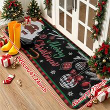 1/2/3pcs Christmas Theme Kitchen Rugs, Flannel Kitchen Rugs, Soft Comfortable Absorbent Non-Slip Machine Washable With Non-Slip Backing, Multi-Functional Home Floor Mats For Entryway, Living Room, Bedroom, Kitchen, Dining Room, Bathroom, Laundry Room, Patio, Hallway, Holiday Christmas Decor Mat - Multicolor - View 11