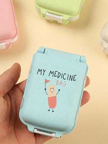 Cute Pill Pattern Small Pill Box, Portable Minimalist Pill Box With 3 Compartments, Suitable For Home And Travel, Portable Travel Mini Pill Box, Waterproof And Moisture-Proof Pill Box, Suitable For Storing Pills, Pill Rings And Other Small Items, Wedding Bride Gift, Mother Gift, Birthday Gift, Holiday Souvenir, Back To School Gift, Graduation Gift - Multicolor - View 7