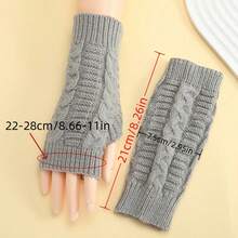 1PC Unisex Twist Fingerless Gloves, Autumn/Winter Short Half-Finger Warm Gloves, Fashion Outdoor Warm Sleeves, Simple Multi-Use, Seasonal Wear, Winter Accessory, Minimalist Design, Casual Style, Washable, Durable Warm Gloves, All-Season Shopping Essential, Suitable For Everyone - A - View 5
