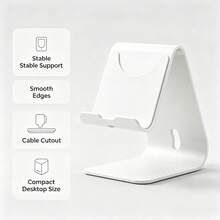 Minimalist Desktop Phone Stand, Phone Holder, Stable Viewing Angle, Easy Cable Connection, Modern Sturdy Desktop Base, Suitable For Home And Office Decor - Phone Stand - View 4