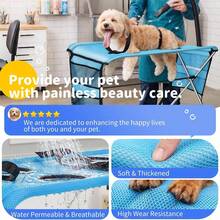 Foldable Pet Grooming Hammock With Stand, Stainless Steel Material, Suitable For Small Dogs And Cats Under 30 Lbs, Bathing And Nail Trimming, Breathable 8-Hole Design - one-size - View 3