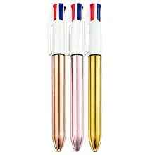 2Pcs/4Pcs/8Pcs 4-In-1 Electroplated 4-Color Retractable Ballpoint Pens, Multi-Color Ink (Red/Blue/Black/Green), 1.0mm Tip For Highlighting And Underlining, Smooth Writing, Ideal Gift For Office And School Supplies, Back To School Essentials, Writing Must-Haves, Retractable Design, Perfect Gift For Family, Friends, Colleagues, Classmates, Teachers - Round - View 14