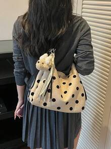 熱門女款新款大容量通勤斜挎肩背包 小眾設計手提包 休閒百搭極簡時尚托特包 舒適布料 PU 皮革紋理 純色設計 拉鍊開合 可調節長肩帶 大容量 附吊飾 - 卡其色 - 查看 2