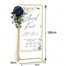 1pc/Set Adjustable Wedding Sign Stand + Wedding Welcome Banner/Standard Ceremony Banner, Wedding Seating Chart Stand; Suitable For Birthday Party, Bridal Shower, Graduation Ceremony, Party Backdrop And Holiday Party Decoration - Multicolor - View 7