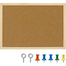 1 Pc Double‑Sided Cork Board, Solid Wood Frame With Cork Surface, Fixes Photos, Notes And Memos With Thumbtacks, Multiple Sizes Available, Suitable For Office Note‑Taking, Home Wall Display, Study Memo Posting And Notice Information Placement - Multiple Specifications - View 2