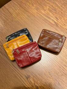 Christmas Promotion Mini Coin Purse, Simple Japanese Style Unisex Small Student Key Card Holder Pouch - Multicolor - View 2