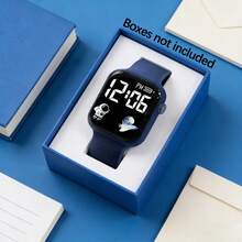 5pcs Boys & Girls Watch Set, Fashion Square Digital Watch With Luminous Display, Soft Skin-Friendly Silicone Strap, Astronaut Pattern Decoration, Suitable For Daily Wear, Perfect Gift For Classmates On Holidays/Birthdays (Gift Box Not Included) - Multicolor - View 7