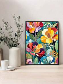 1pc DIY Abstract Floral Oil Painting, Suitable For Adult Beginners Canvas Oil Painting, Relaxing Handmade Art Gift, Home Decor Wall Art, Acrylic Paint Holiday Gift - Sets - View 3