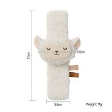 1Pc Plush Lamb Wrist Rattle, Soft Baby Wrist Band Rattle Toy, Infant Sensory Stimulation Play Toy, Portable Stroller Accessory Toy For 0‑12 Months Newborn, Baby Shower Gift - White - View 12
