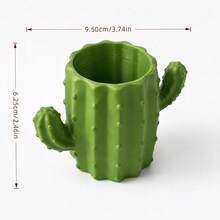 1pc Cactus Pencil Holder, Creative Multifunctional Cute Fashion Pencil Cup, Desktop Storage Box, Student And Office Storage Box, Back To School, College Essentials, Dorm Desk Decor, Study Desk, Home Office, Office Essentials, Labor Day - Multicolor - View 2
