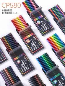 New Retractable Colored Pencils, Easy Coloring For Drawing, 3.0mm Thick Lead, Convenient Retractable Lead, Comes With Pencil Sharpener For Easy Sharpening, Suitable For Drawing, Doodling, Writing, Marking, Back To School Essential - Multicolor - View 11