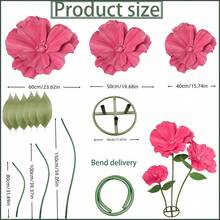 Giant Flower Decoration, Large Artificial Flower Set With Bracket, Garden Wedding Party Photography Props, Large Cloth Flower Decoration, Hotel Office, Art Museum, Shop Window Display - Multicolor - View 2
