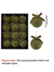 12pcs/Set Plush Christmas Balls, Bow Plush Christmas Balls, Christmas Tree Hanging Ornaments, Merry Christmas Decoration, Christmas Hanging Decor, Christmas Party Supplies, Christmas Gifts, Home Indoor & Outdoor Decoration, Enhance Christmas Atmosphere - Christmas - View 17