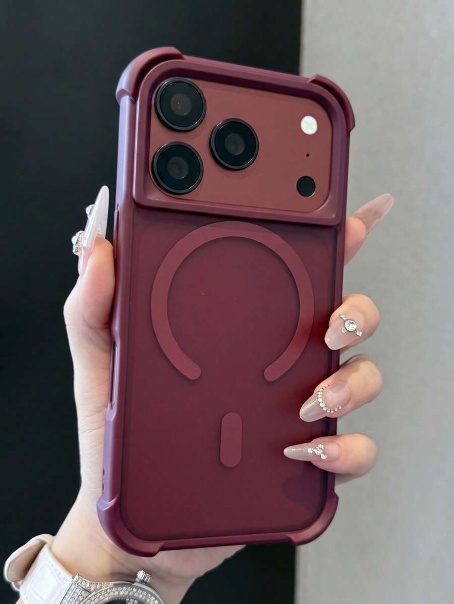 1pc Luxury Matte Clear Four-Corner Skin-Feel Magnetic Phone Case Compatible With IPhone 18 Pro Max 17 Pro Max AIR 16 15 14 13 12 11 Pro Max Plus Soft Silicone Back Cover
