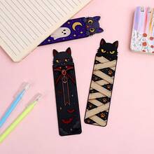 Fun Halloween‑Themed Cat‑Shaped Acrylic Bookmarks, Creative And Cute Vampire, Mummy And Ghost Cat Page Markers, Reading Decorative Accessories, Perfect Halloween Gifts For Cat Lovers And Book Lovers - One Size Fits All - View 9