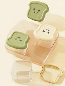 4pcs Cartoon Baby Food Containers/Toast Theme Baby Food Containers/Baby Food Containers/Material: PP/Capacity: 90ml/3.04fl Oz - Multicolor - View 6