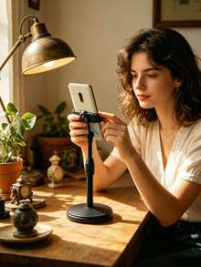 Adjustable Desktop Phone Stand - 360 Degree Rotating Telescopic Phone Holder. Foldable, Portable Desktop Phone Stand, Office Desk Accessory. Suitable For 4-10 Inch Smartphones. Home Christmas Decoration, Christmas Gift, Learning Supplies. Suitable For Multiple Occasions, Such As Learning, Library, Airplane, Bedroom, Etc. The Best Gift For Mom On Mother's Day. Valentine's Day, Ramadan, Valentine's Day Gift, Ramadan Gift - Random Styles - View 12