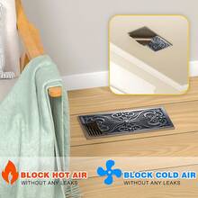 4PCS, Magnetic Vent Cover, Typical European Classical Scroll Pattern, 5.5*12IN, Suitable For Floor, Wall, Ceiling Vents, Home Decor - Dark Grey - View 8